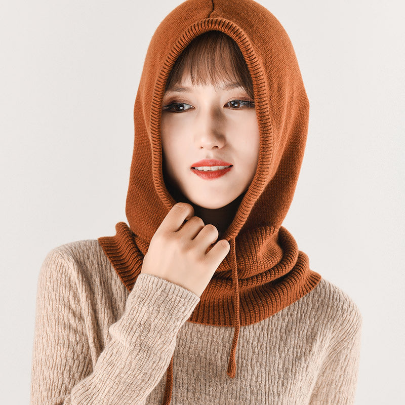 Ear Knit Wool Scarf Bib Women Pullover