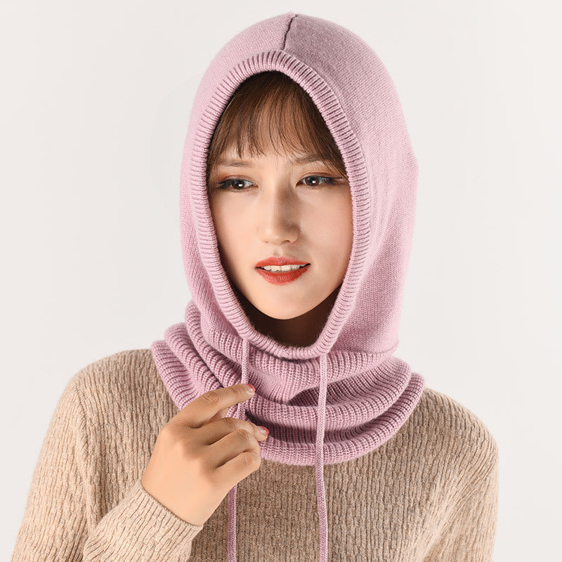 Ear Knit Wool Scarf Bib Women Pullover