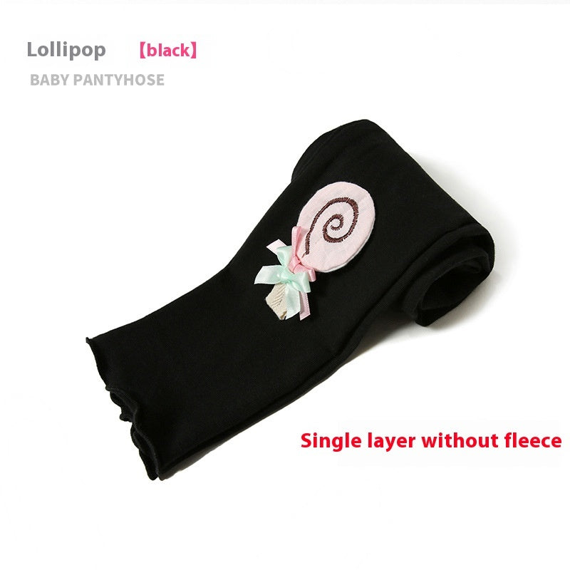 Sweet Cropped Ruffled Underwear Fleece Lined Padded Warm Keeping Slim-fit Trousers