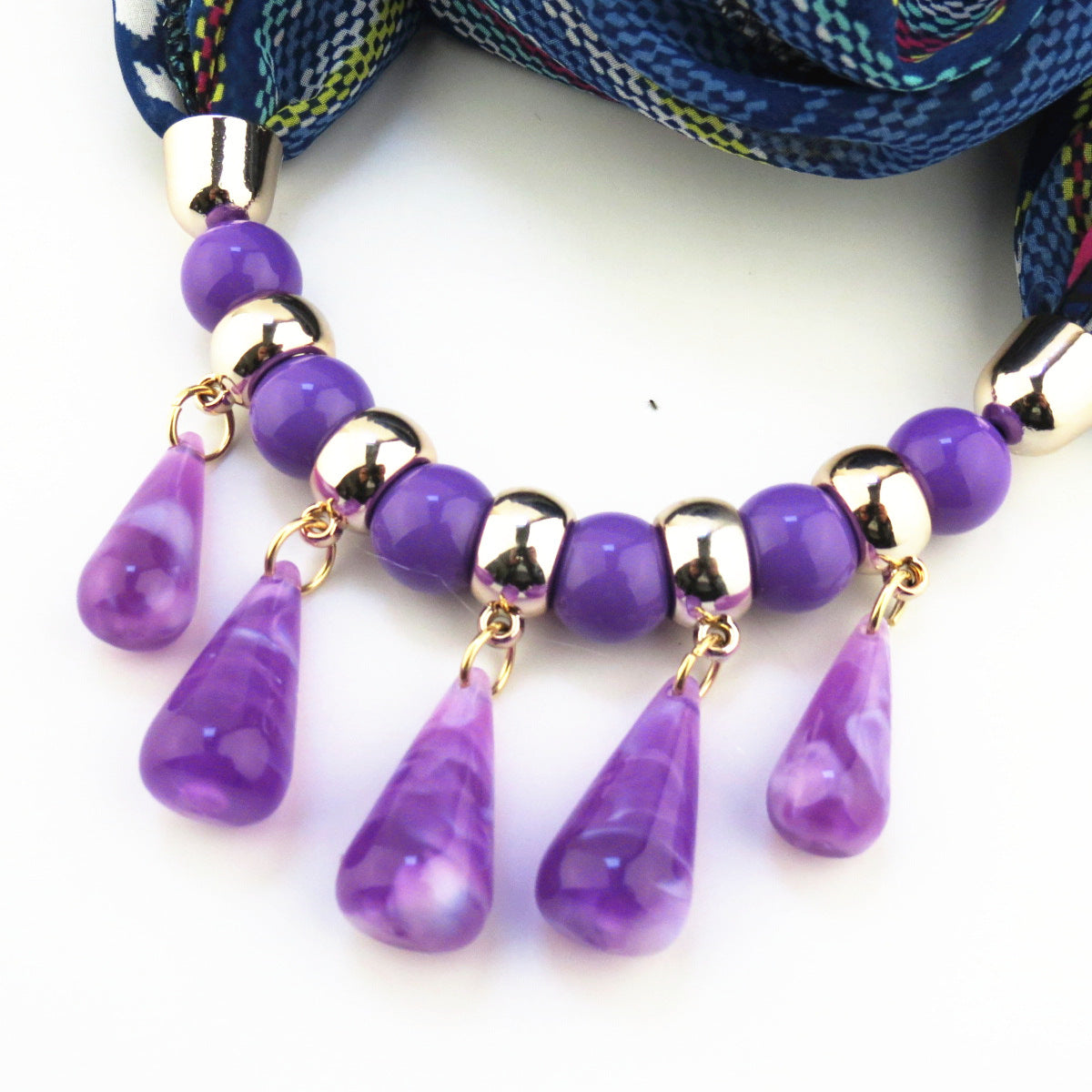 Acrylic Water Drop Beads Necklace Pendant Women's Jewelry Scarf