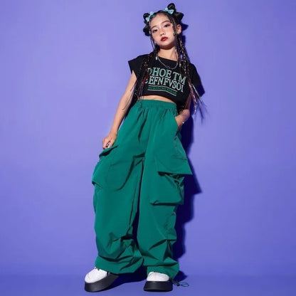 Girls' Overalls Thin Women's Older Children Hip Hop Costume