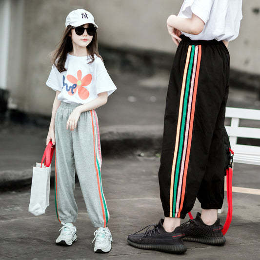 Western Style Children'S Sports Bloomers, Big Children'S Thin Casual Trousers