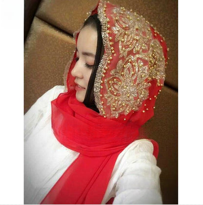 Women's Scarf Pearl Veil Scarf