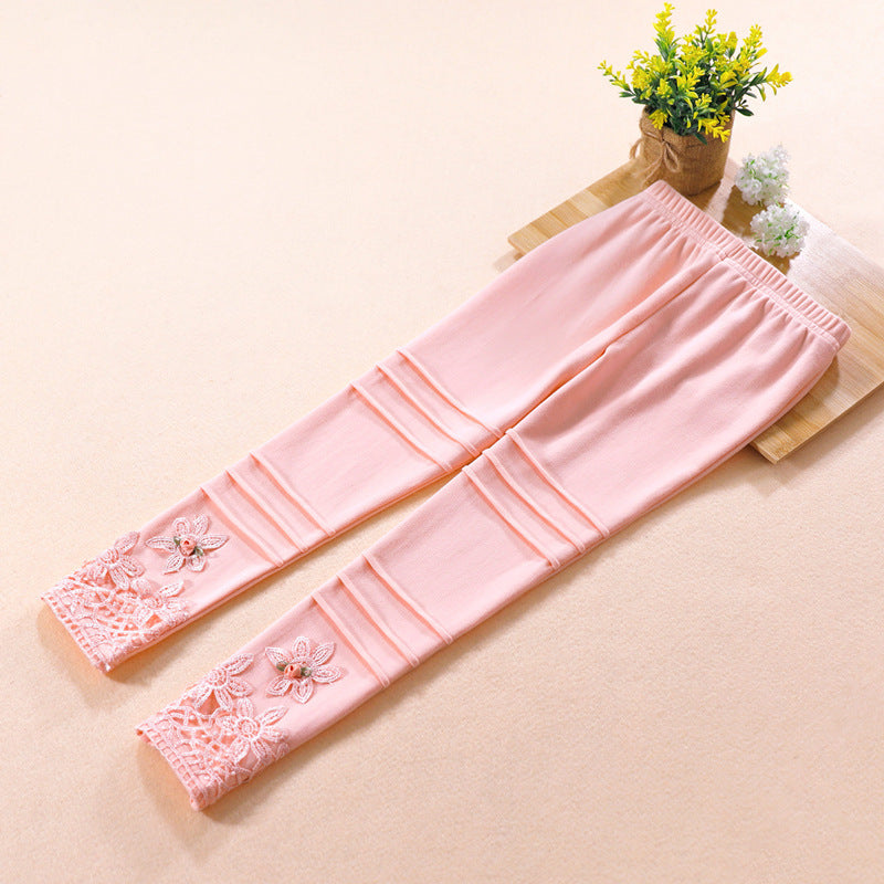 Children's Western Style Lace Long Pants