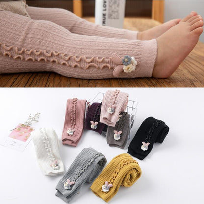 Flower Bunny Ruffle Line Leggings