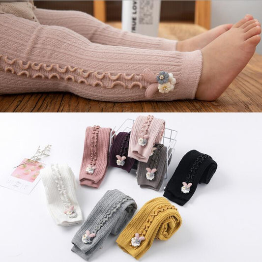 Flower Bunny Ruffle Line Leggings