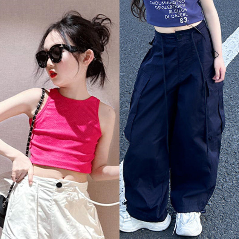 Girls' Overalls Thin Women's Older Children Hip Hop Costume