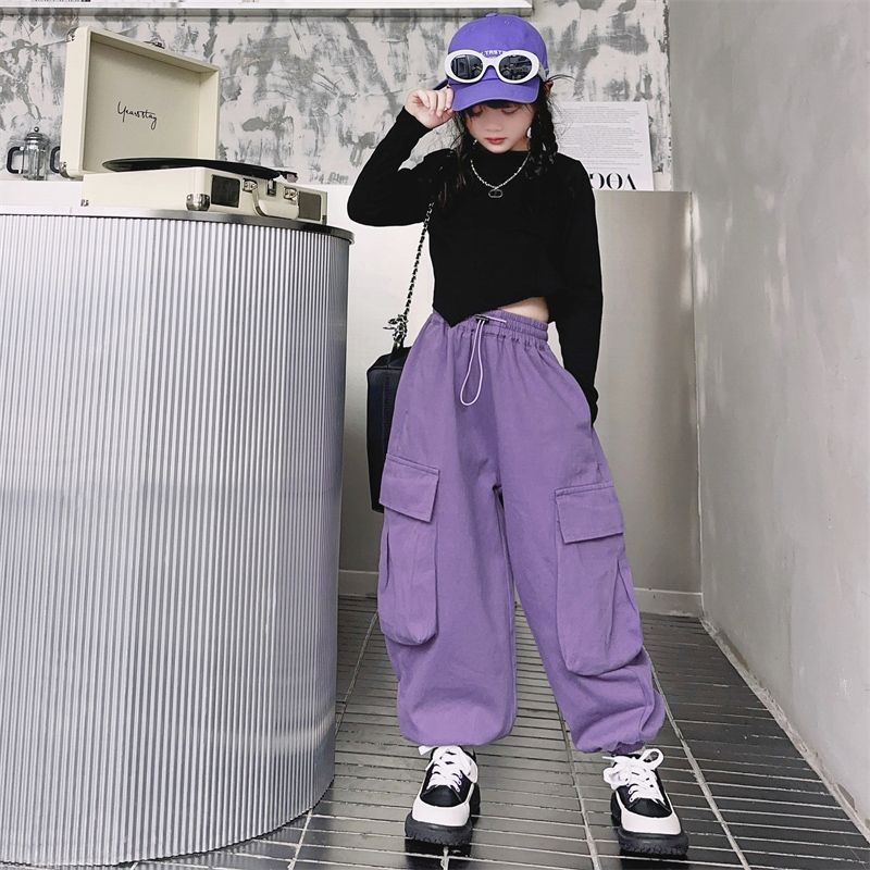 Girls' Overalls Thin Women's Older Children Hip Hop Costume