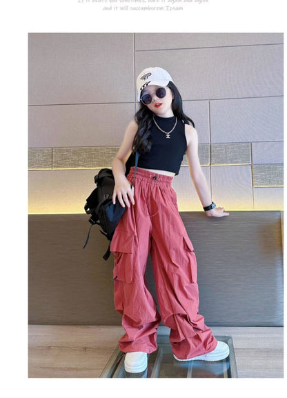 Girls' Overalls Thin Women's Older Children Hip Hop Costume