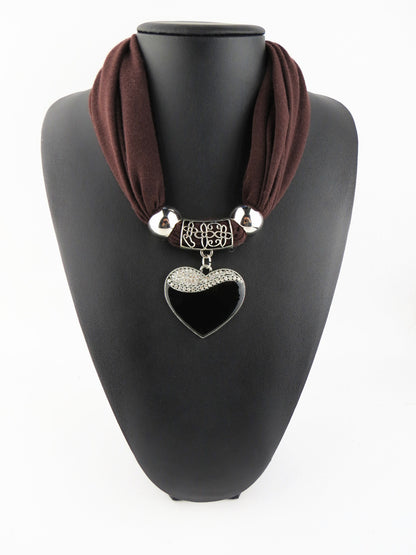 Women's Fashion Simple Heart-shaped Pendant Scarf