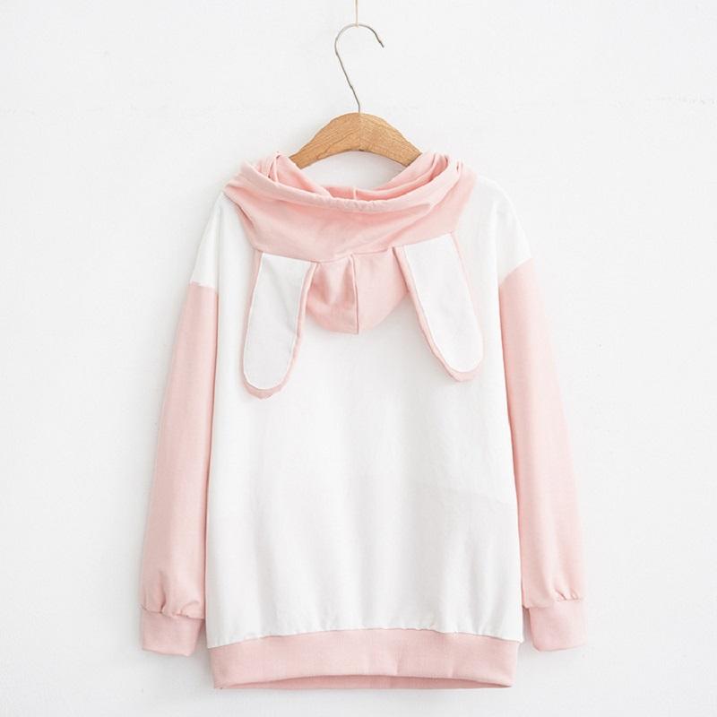Women Casual Rabbit Hoodie High Quality Women Cartoon Pullover Oversized Hoodie Sweatshirt