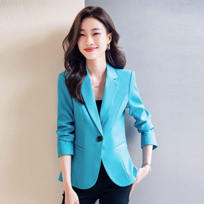 Classic Ladies White Crop Blazer Coat For Women Slim Fit