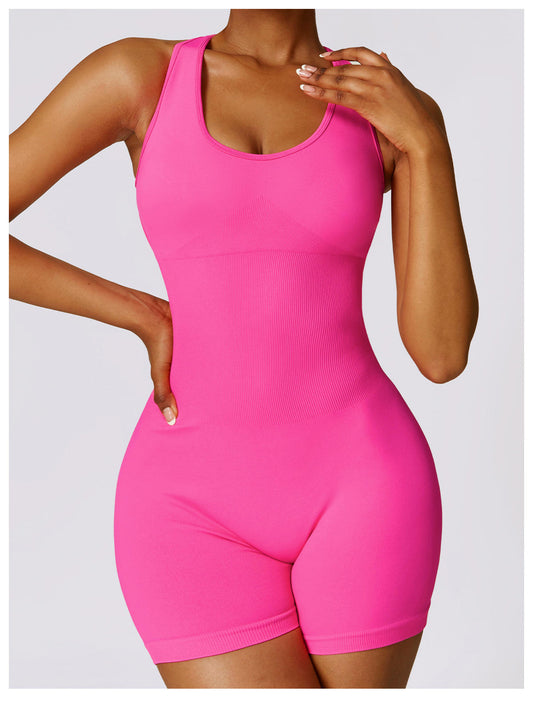 Women's Sleeveless Bodysuit Workout Yoga Gym One Piece Yoga Jumpsuit Women