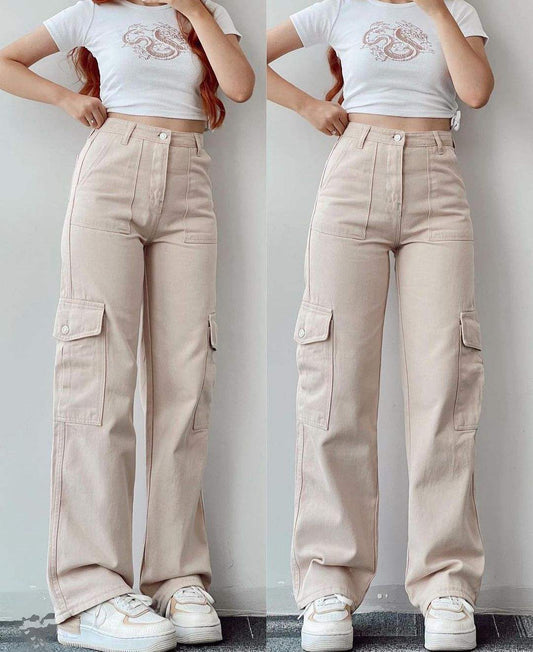 Cargo pants ladies casual trouser woman clothes pants women high waisted trousers with pocket