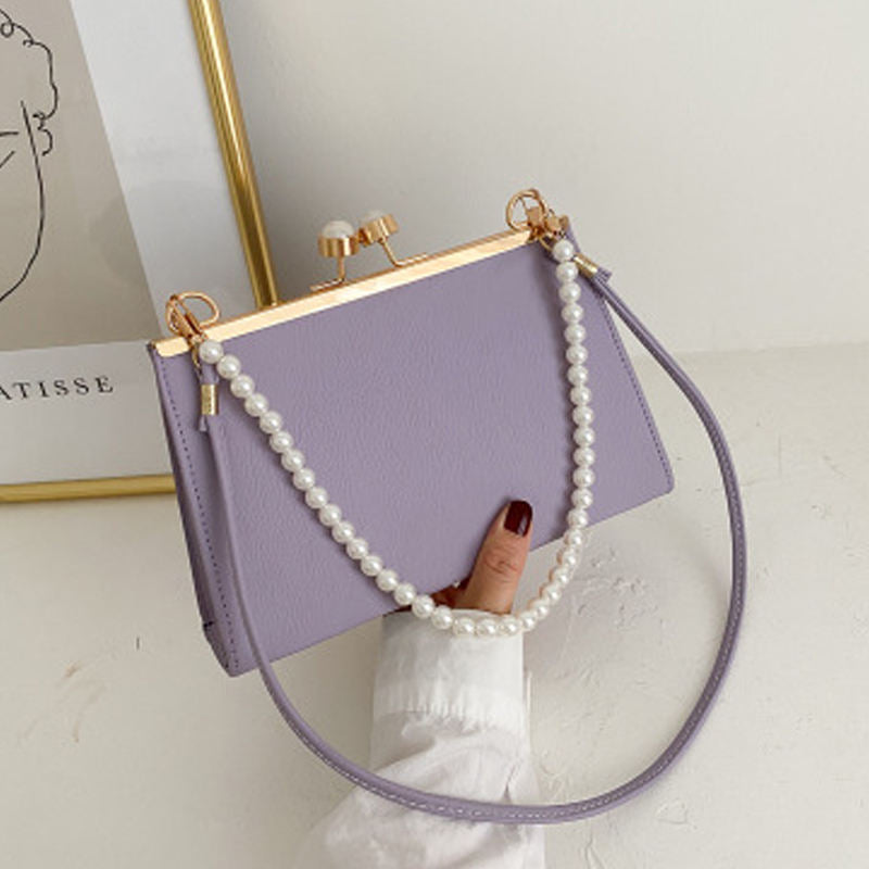 Ladies fashion vintage shoulder messenger bag crossbody women pearl bags handbag
