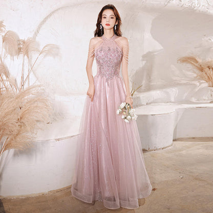 Evening Dresses Women PINK Elegant Ladies Dresses slip Long Party Party Dresses
