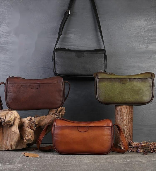 Handmade Cowhide Bag Genuine Leather Women's High-End Niche Shoulder