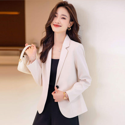 Classic Ladies White Crop Blazer Coat For Women Slim Fit