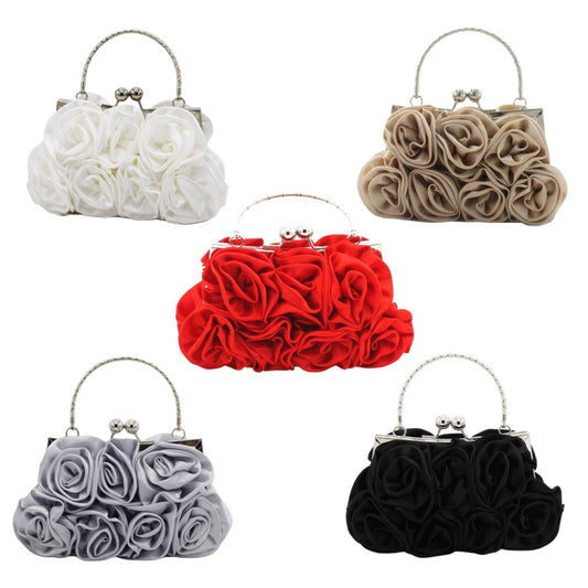 New Sweet and Cute Women's Handheld Rose Bag Evening Dress