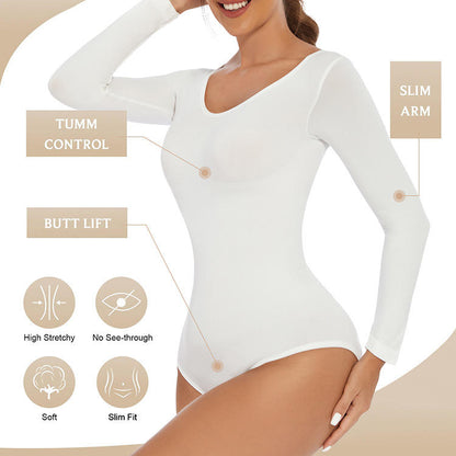 Best Shapers Long Sleeve Seamless Casual Girdle Trimmer Quick Dry Shapewear Women Bodysuit