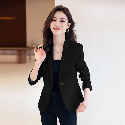 Classic Ladies White Crop Blazer Coat For Women Slim Fit