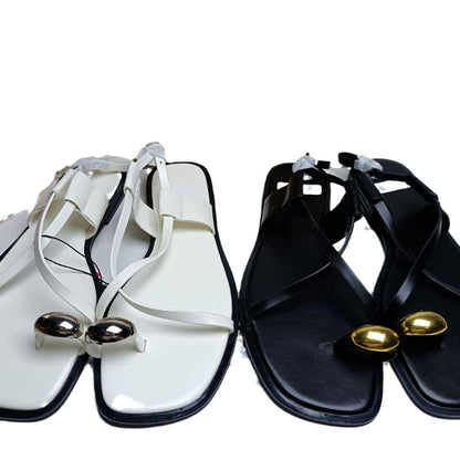 Good Quality Women's Flat Slippers Woven Belt Women's Flat Slippers Cross Strap Women's Flat Slippers