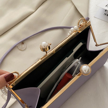Ladies fashion vintage shoulder messenger bag crossbody women pearl bags handbag
