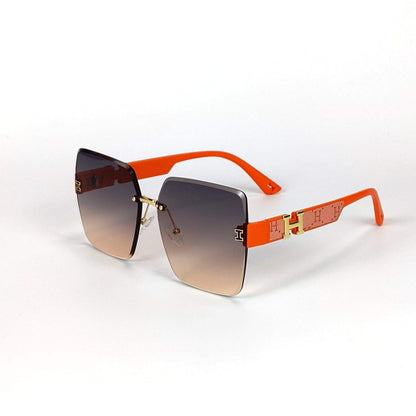Vintage Women's Sun Glasses Custom Logo Branded Luxury Rimless