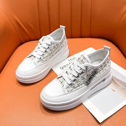 Woman height increasing walking style canvas shoes for women shoes