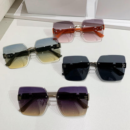 Vintage Women's Sun Glasses Custom Logo Branded Luxury Rimless