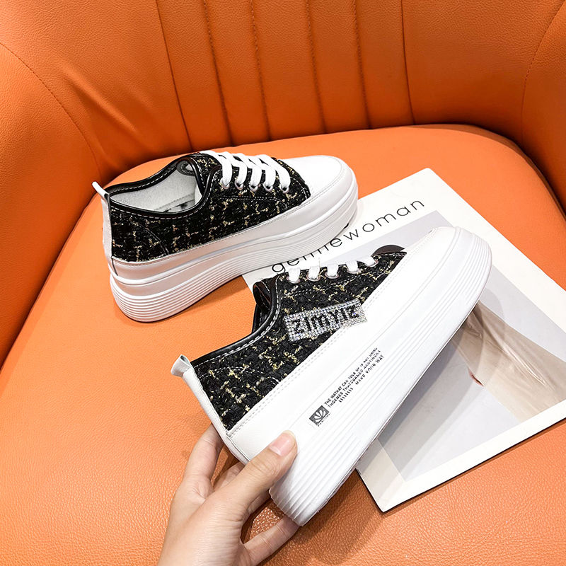 Woman height increasing walking style canvas shoes for women shoes