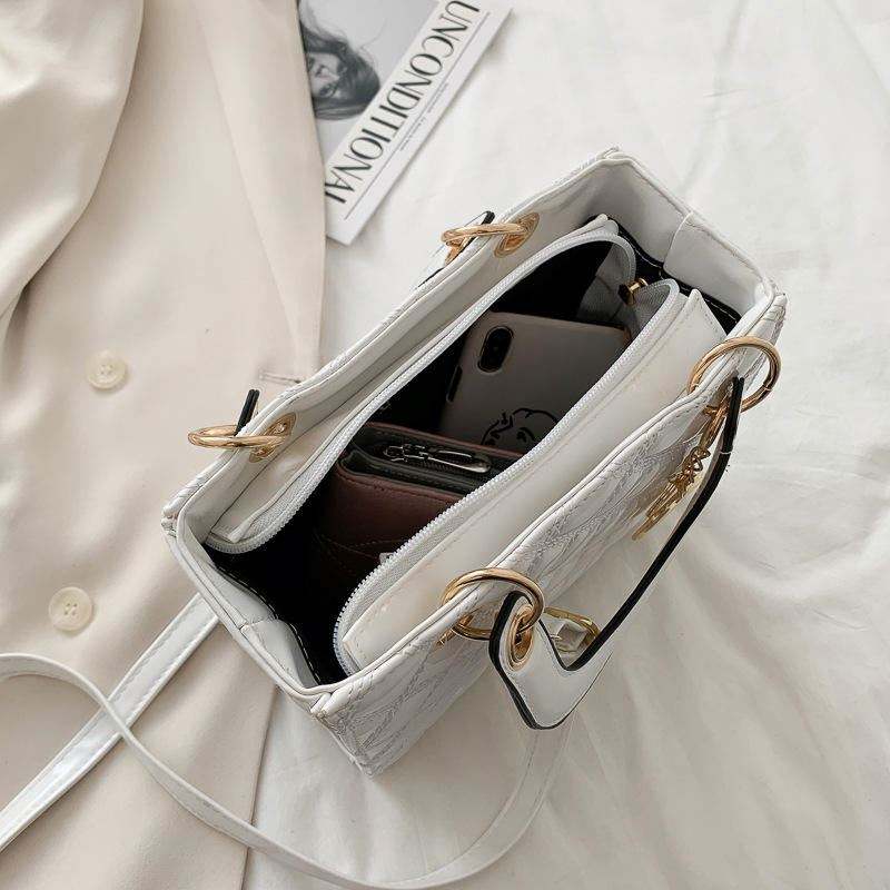 Peach Heart Pendant Single-shoulder Purses Solid Color Handbags Chain Shoulder Bag for Women handbags for women