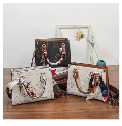 New Fashion Luxury Letter Printing PU Leather High Quality Women's Daily Versatile Handheld Shoulder Bag