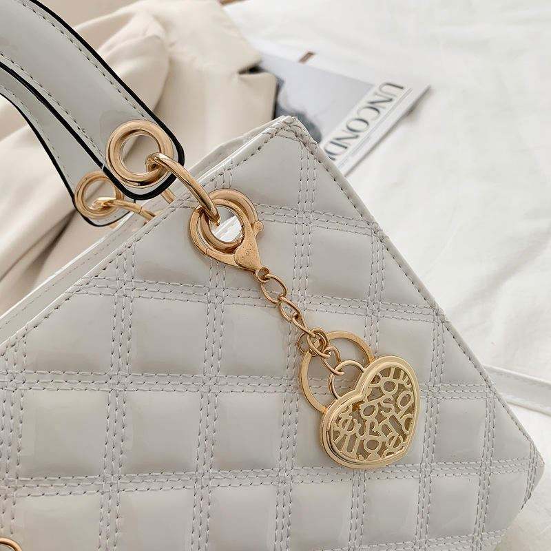 Peach Heart Pendant Single-shoulder Purses Solid Color Handbags Chain Shoulder Bag for Women handbags for women