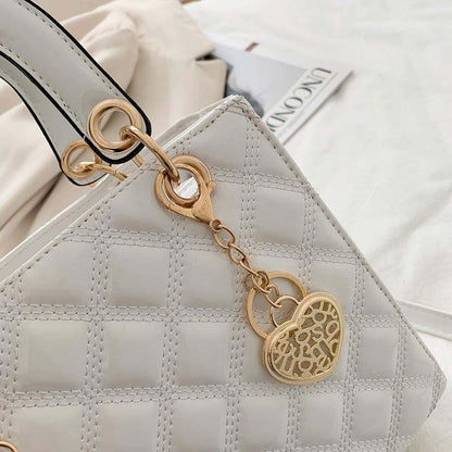 Peach Heart Pendant Single-shoulder Purses Solid Color Handbags Chain Shoulder Bag for Women handbags for women