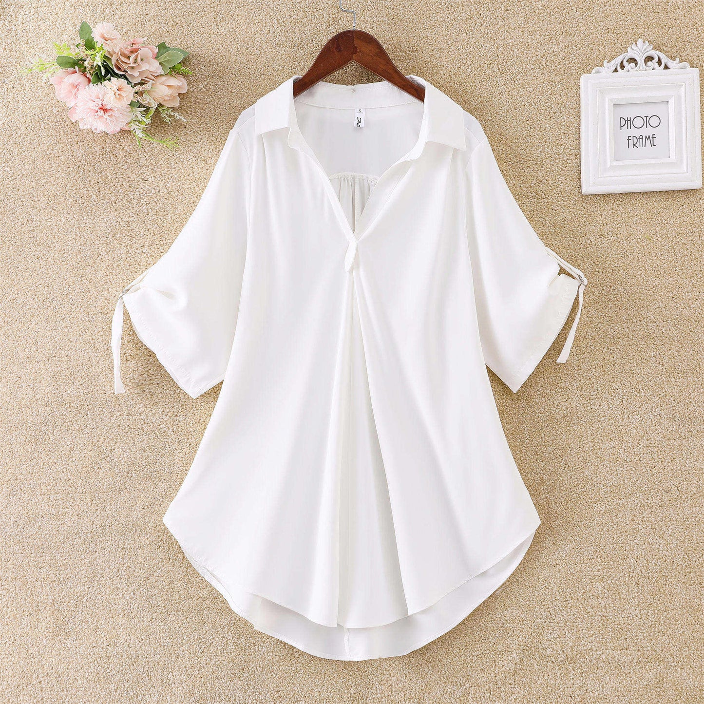 Fashion Casual Chiffon Blouse Long Style Plus Size Tops For Women