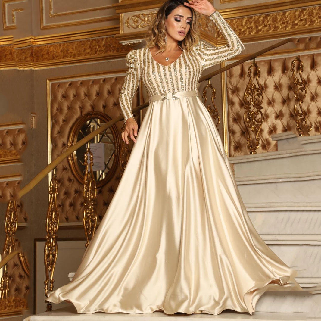 Ladies High Quality Elegant Long Dress Formal Slim Shape Evening Dresses