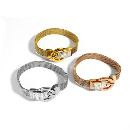 Classic Retro Metal Mesh Bracelet Stainless Steel Metal Mesh Fashionable Men'S And Women'S Bracelet