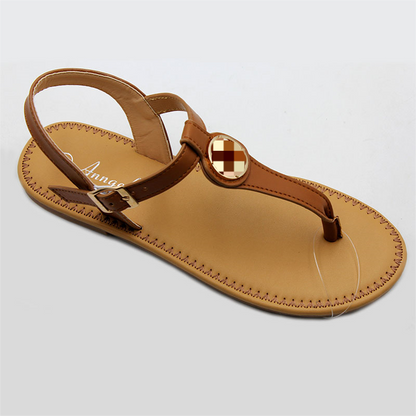 Latest summer elegant sandals pour femmes leisure pintoe flats outdoor non-slip handmade ladies shoes