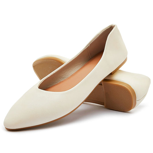 Fashionable Formal Work Low Top Pointed Pu Leather Loafers Women's Casual Shoes Ladies Flat Slip On Shoes