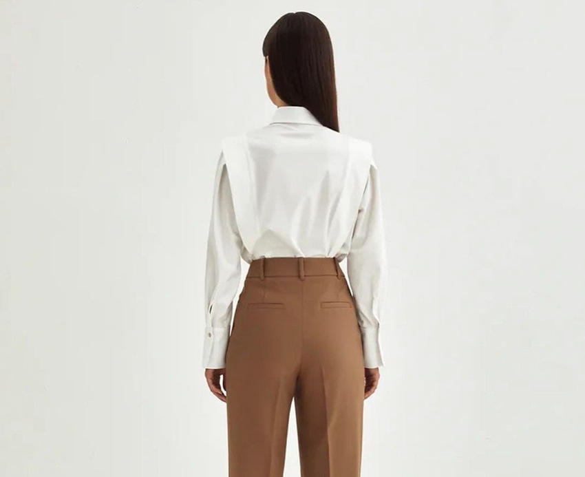 New Design Long Sleeves Trendy Fashion Woman Clothing Solid Shirt Ladies Femme Top