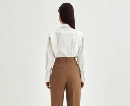 New Design Long Sleeves Trendy Fashion Woman Clothing Solid Shirt Ladies Femme Top