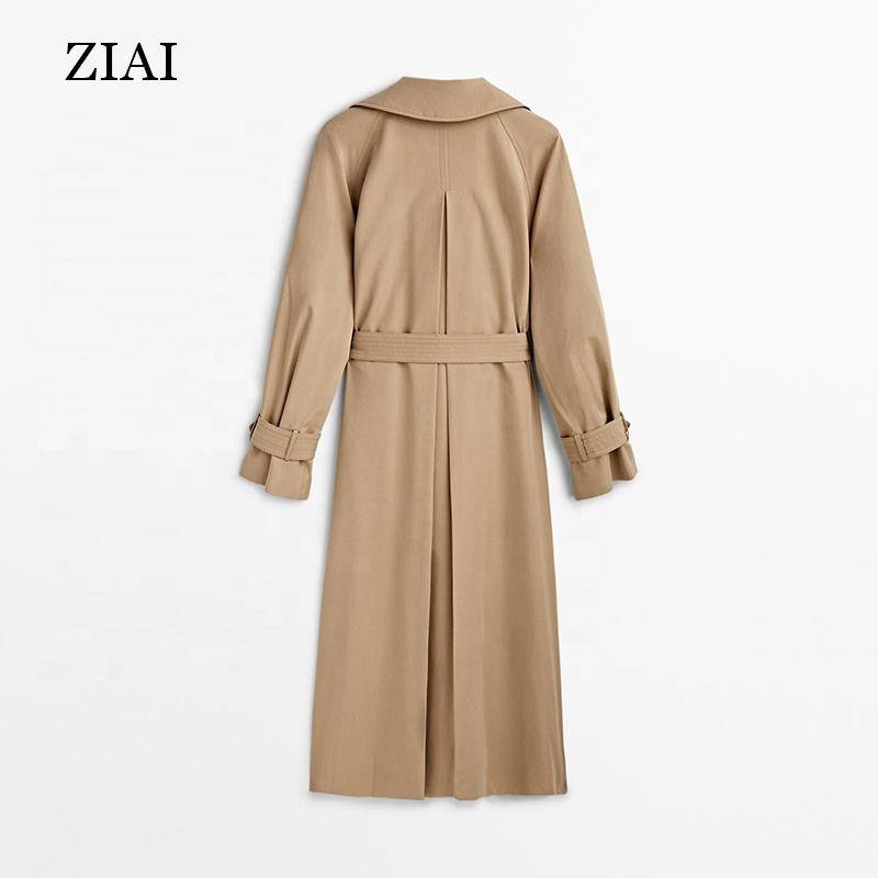 New Arrivals Long Trench Classic Lapel Lace Up Trench Coat Women Fashion Trendy Women's Trench Coats