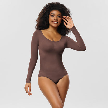 Best Shapers Long Sleeve Seamless Casual Girdle Trimmer Quick Dry Shapewear Women Bodysuit
