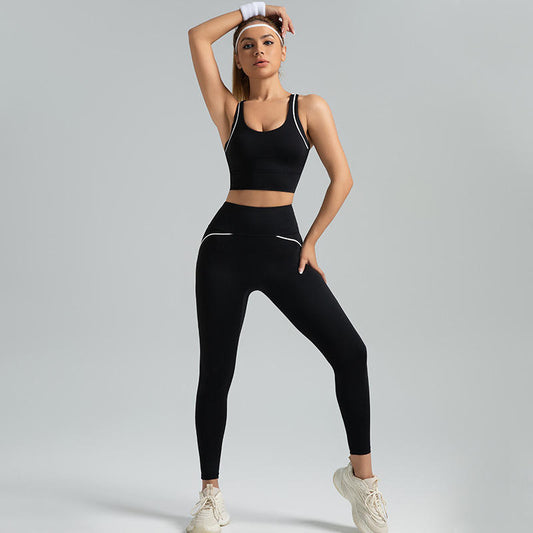Fitness yoga set high-intensity exercise set high elasticity quick drying breathable yoga suit