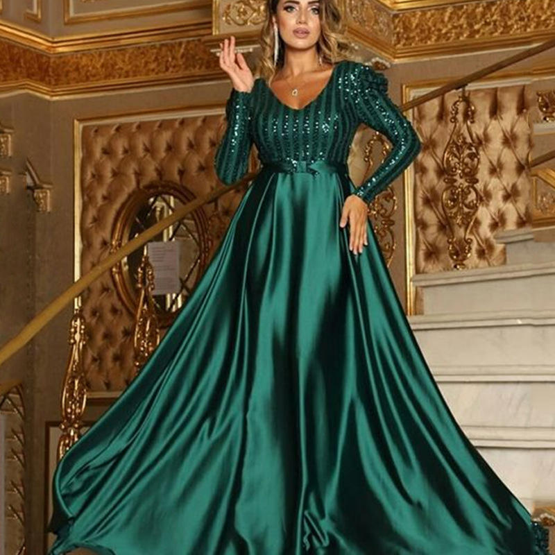 Ladies High Quality Elegant Long Dress Formal Slim Shape Evening Dresses