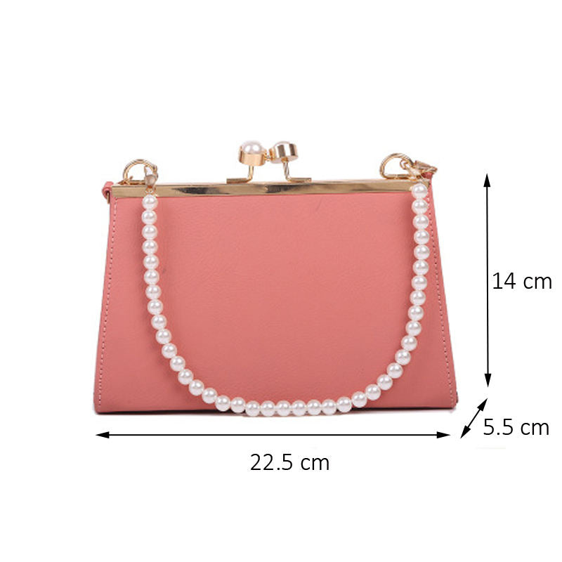 Ladies fashion vintage shoulder messenger bag crossbody women pearl bags handbag