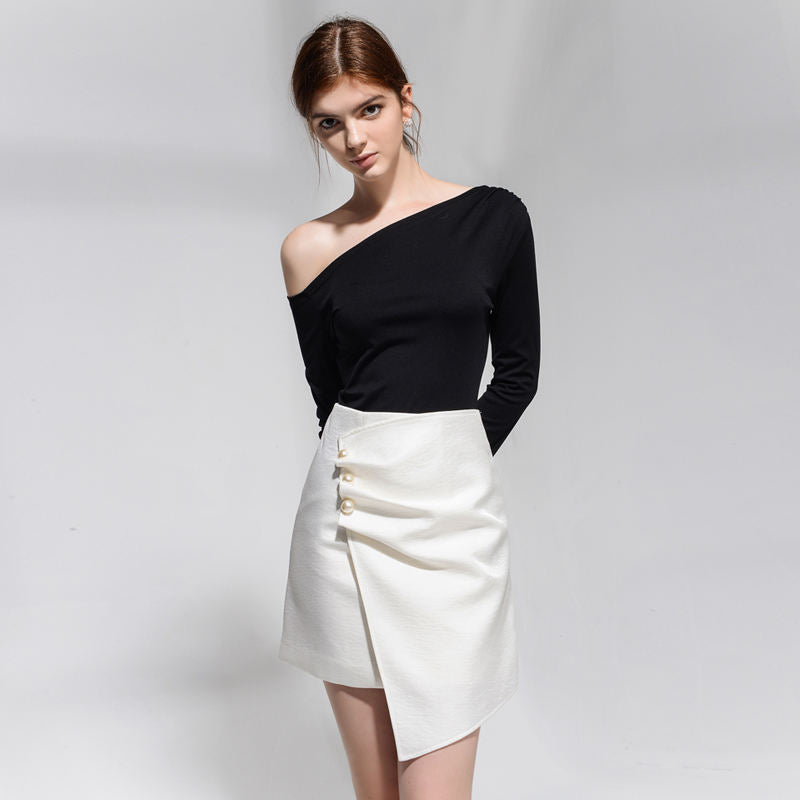 New Fashionable Design Sexy Ladies Women Leather White Short Skirts Formal Office Skirt Wear Women