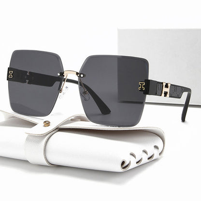 Vintage Women's Sun Glasses Custom Logo Branded Luxury Rimless