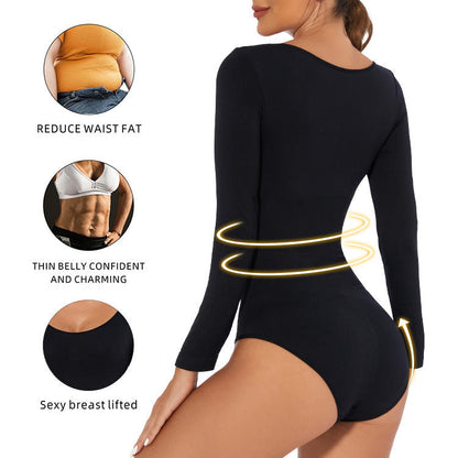 Best Shapers Long Sleeve Seamless Casual Girdle Trimmer Quick Dry Shapewear Women Bodysuit